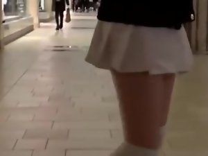 Teen as dull as ditch-water all over pedestrian way on touching vibrator